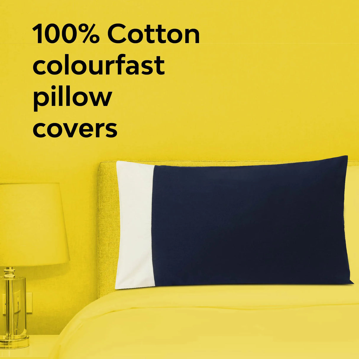 Colour Accent 100% Cotton Bed Pillow Cover | Single