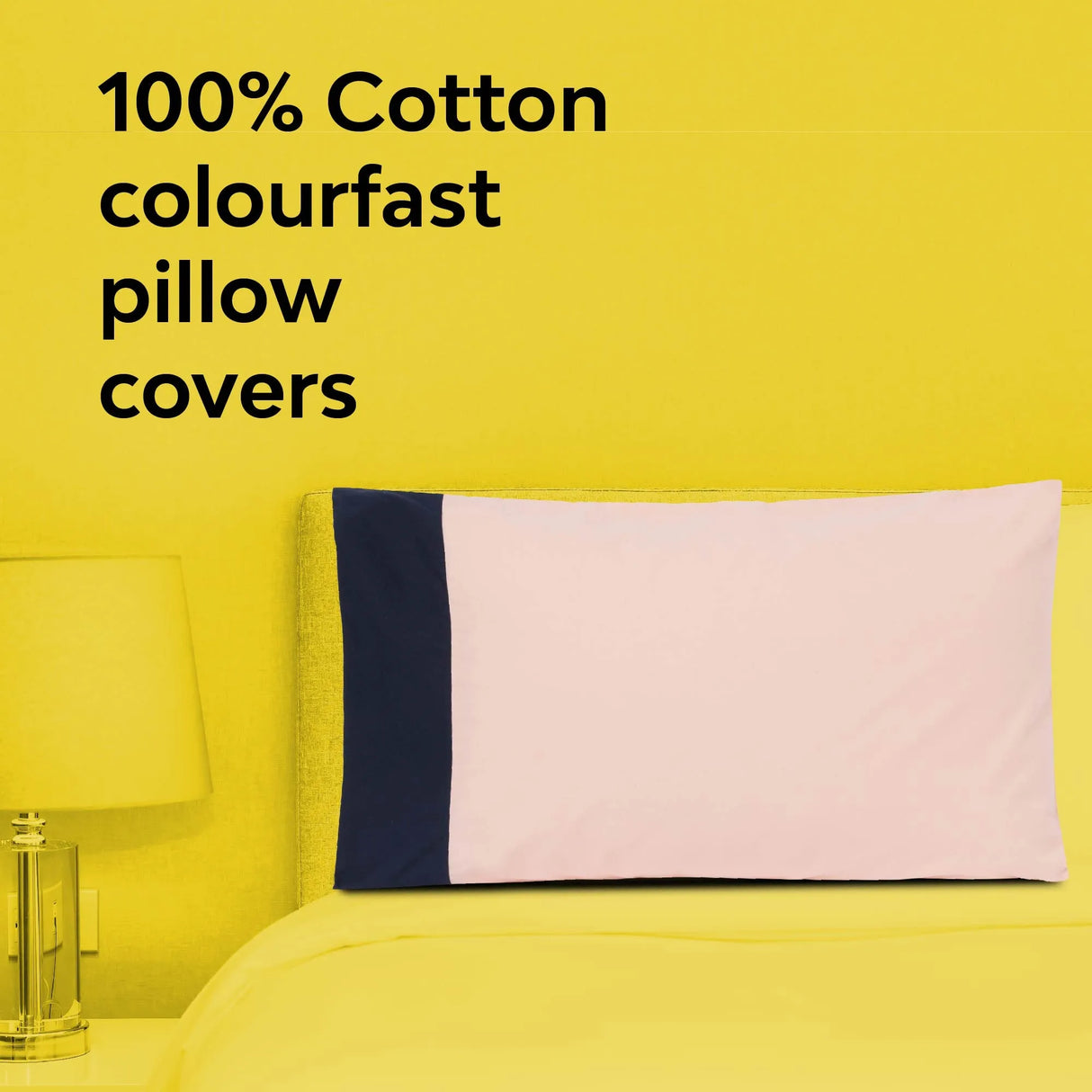 Colour Accent 100% Cotton Bed Pillow Cover | Single