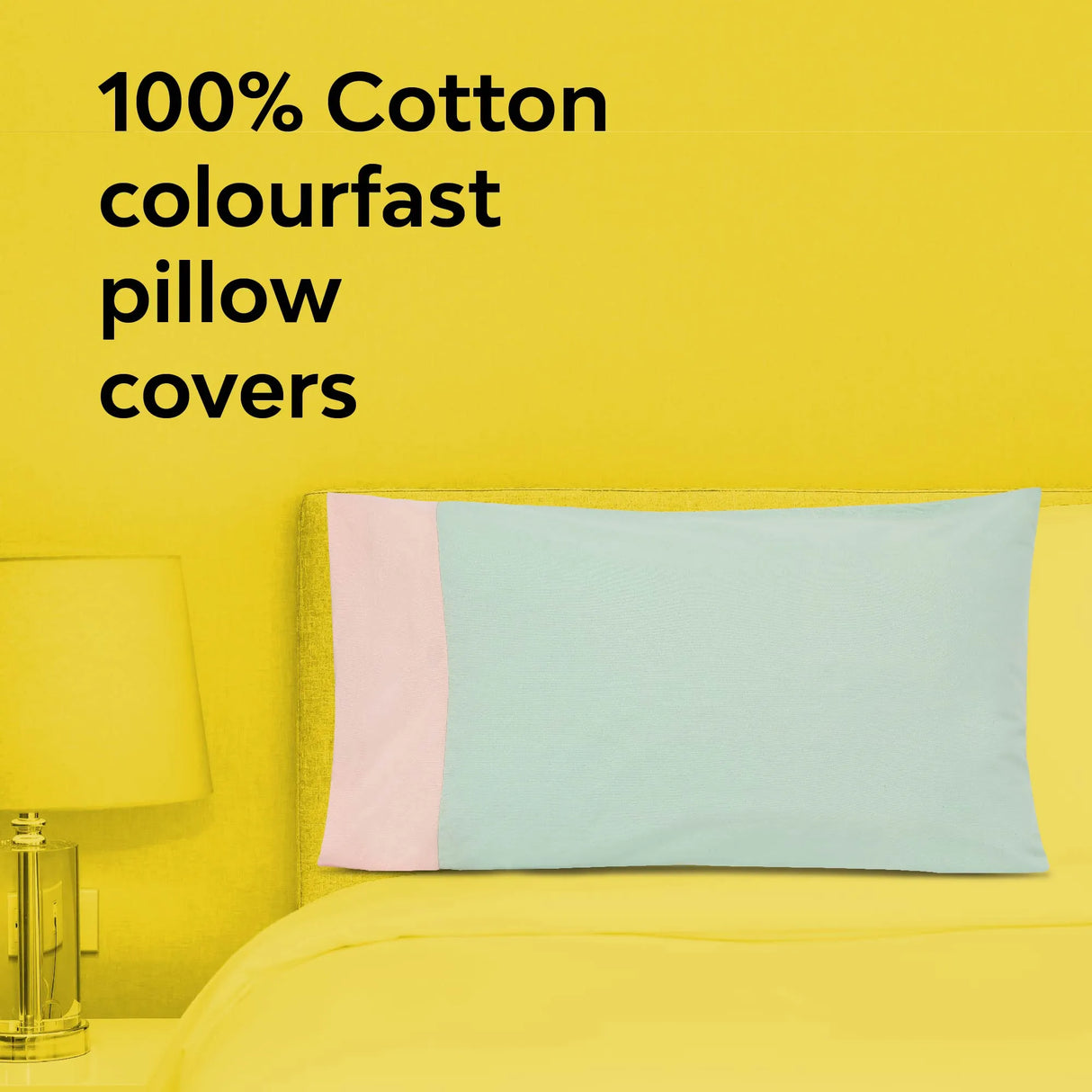 Colour Accent 100% Cotton Bed Pillow Cover | Single