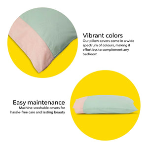 Colour Accent 100% Cotton Bed Pillow Cover | Single