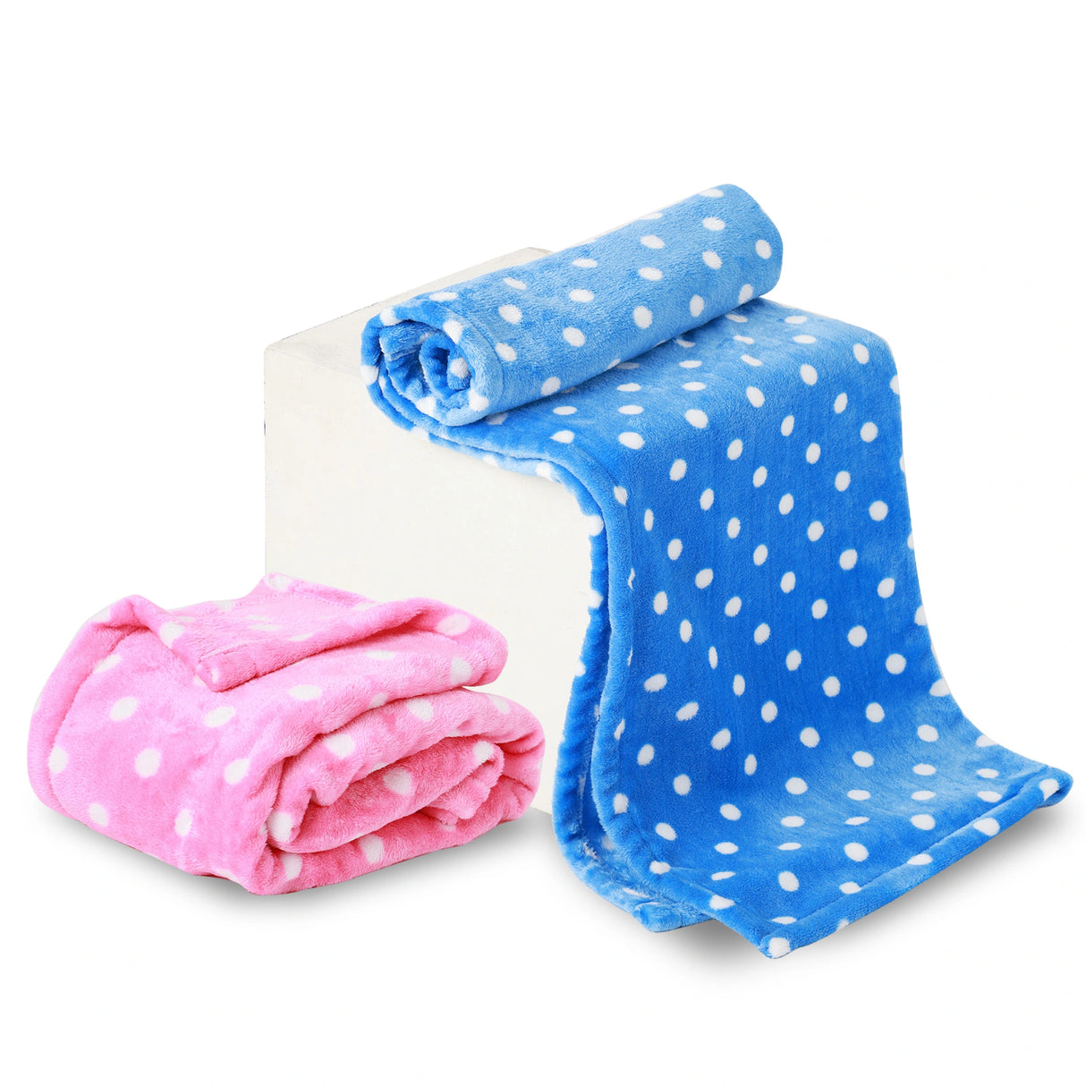 Polka Dot Fleece Baby Blanket | Set of 2