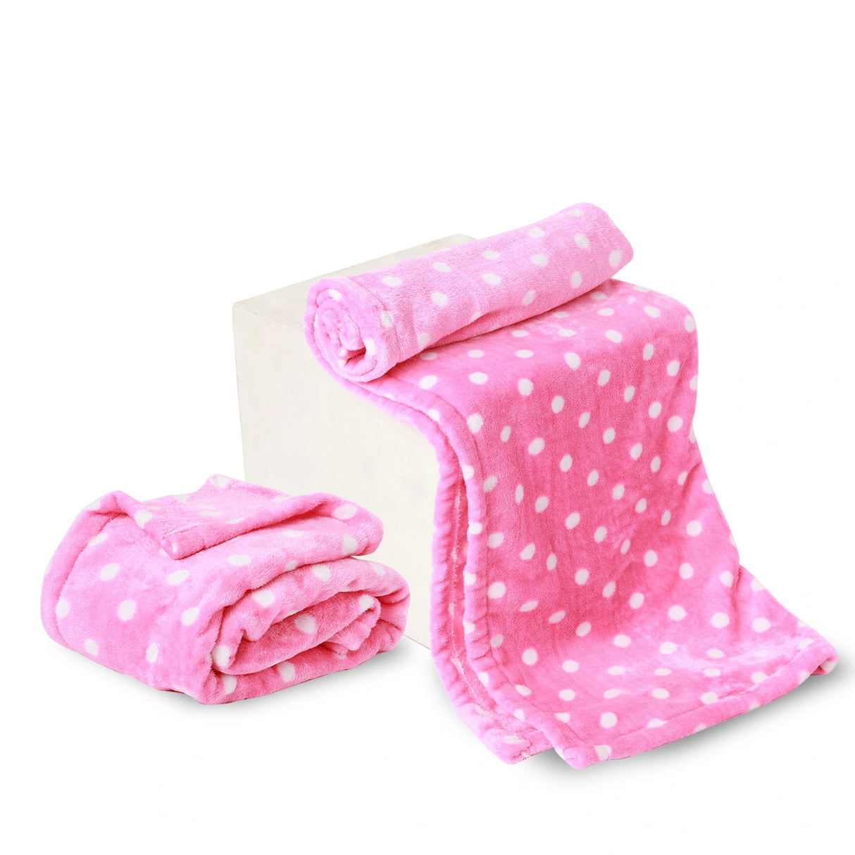 Polka Dot Fleece Baby Blanket | Set of 2