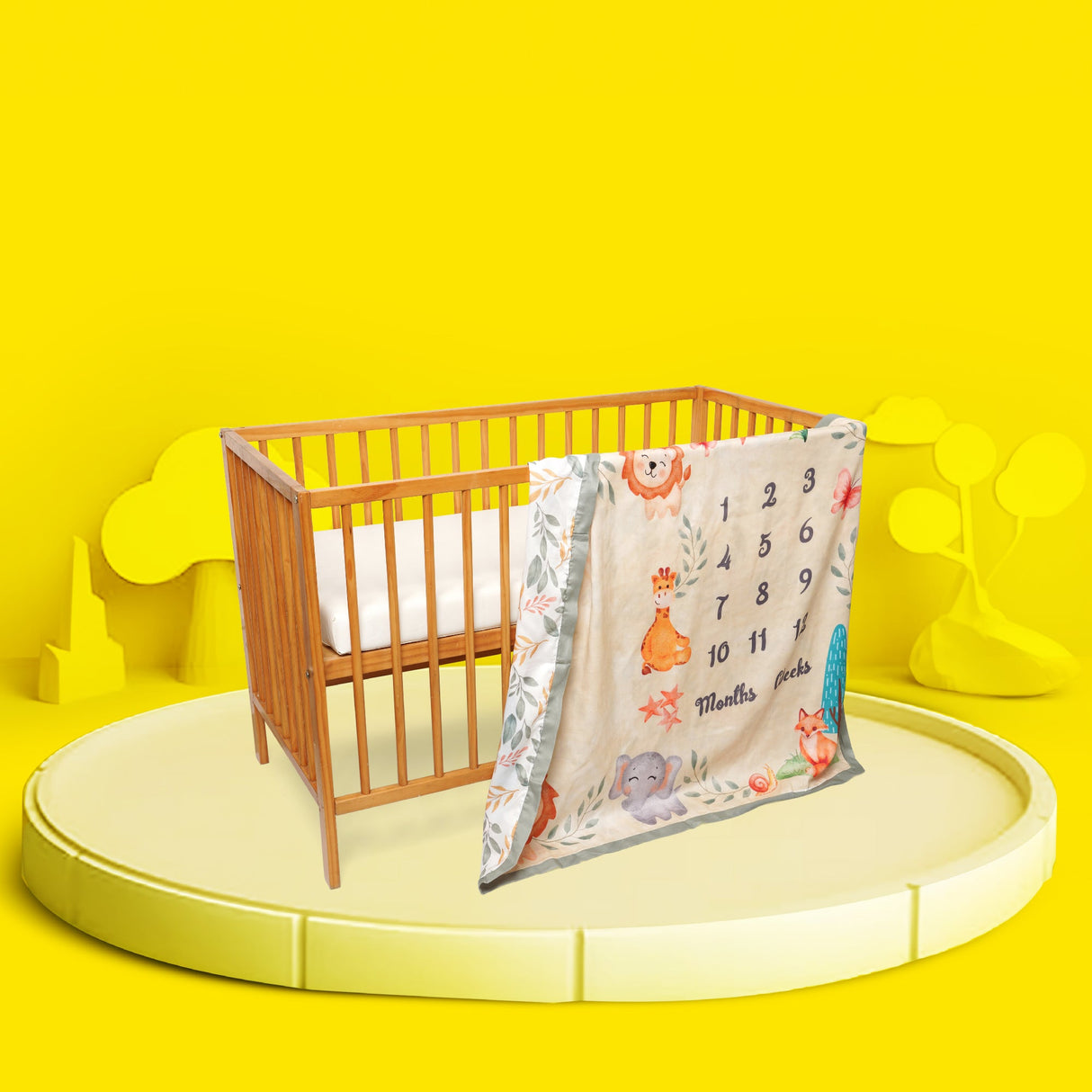 Reversible Milestone Baby Blanket Gift Box