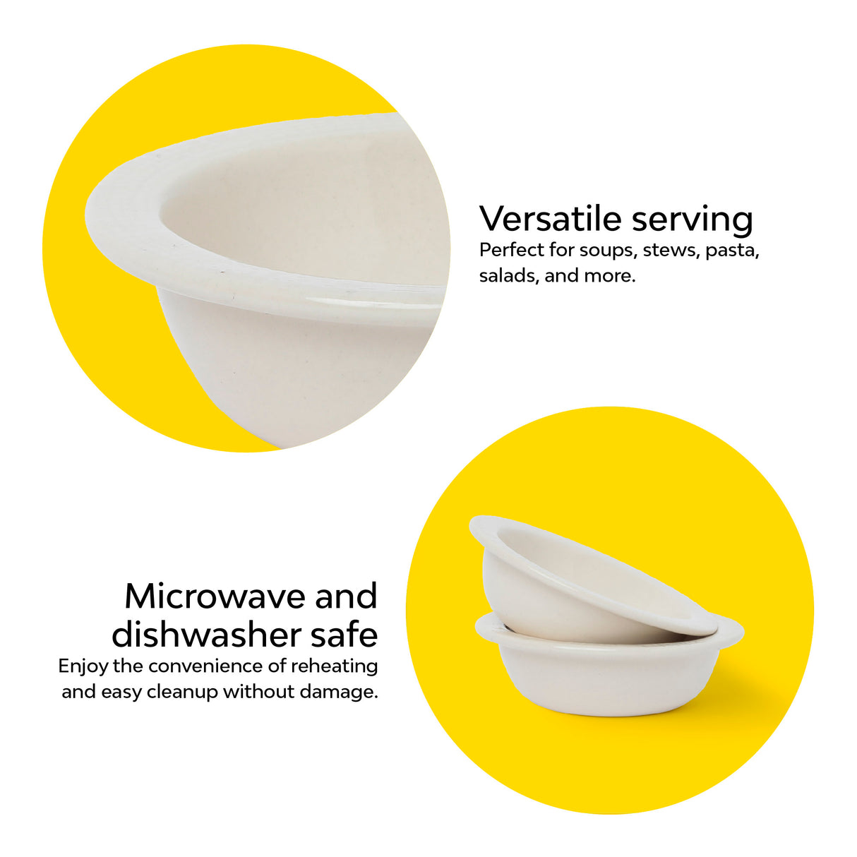 Microwave safe white ceramic bowl 