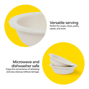 Microwave safe white ceramic bowl 