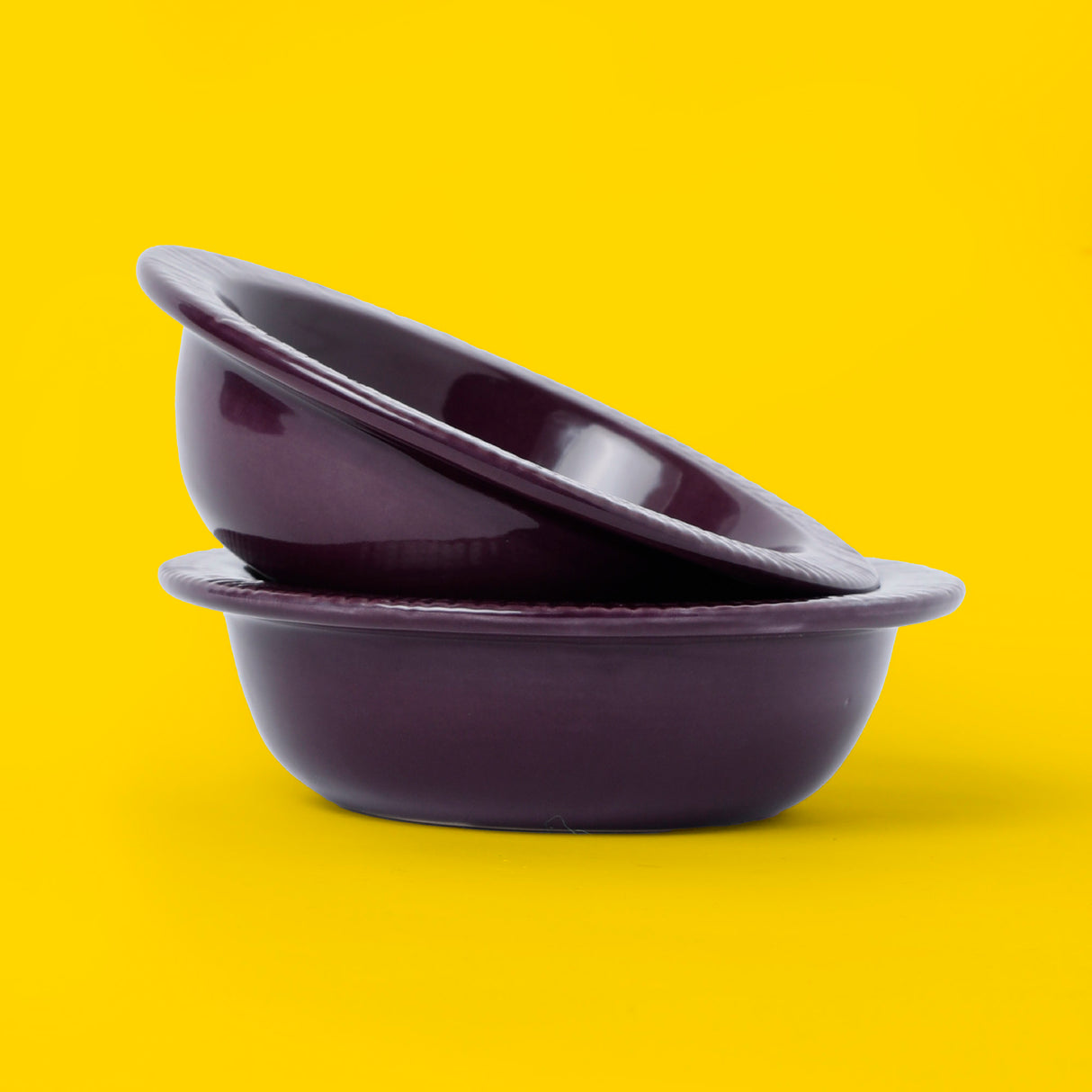 Dark purple ceramic bow set