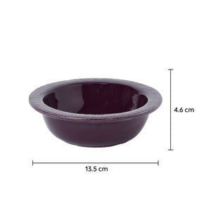 Purple bowl made of ceramic material