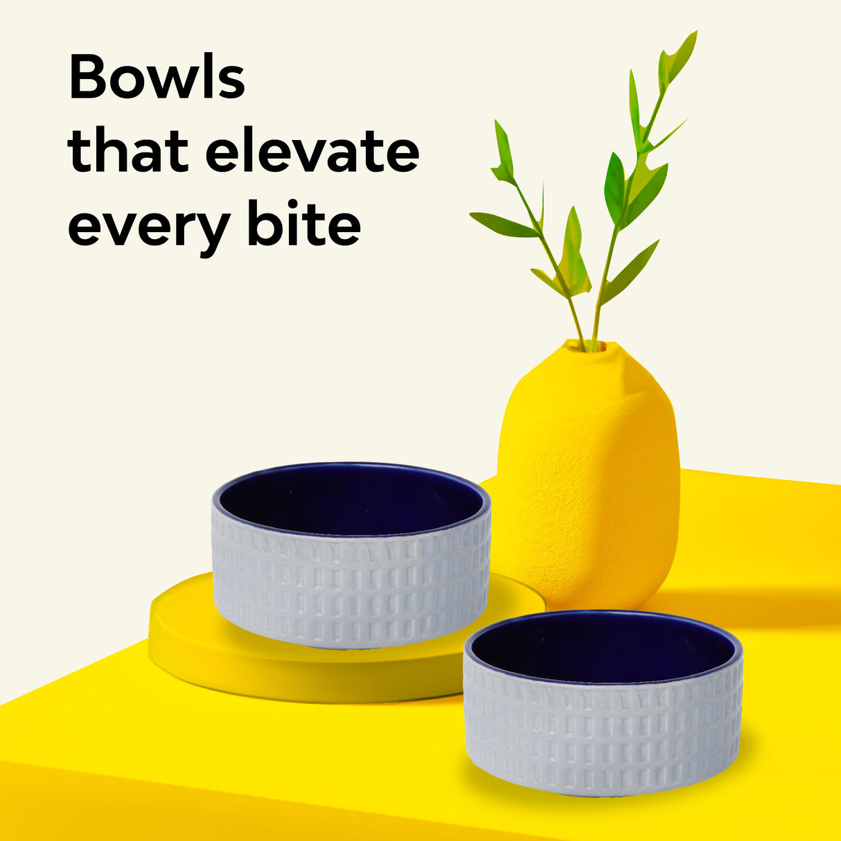 Textured Ceramic Serving Bowl | Set of 2
