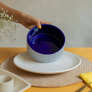 Food safe Grey and deep purple Textured Ceramic Serving Bowl set of 8