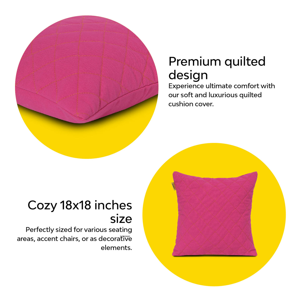 Quilted pink cushion cover