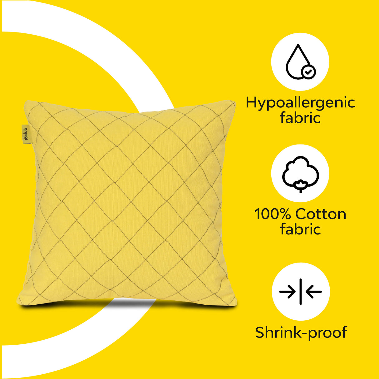 Yellow shrink proof cushion cover