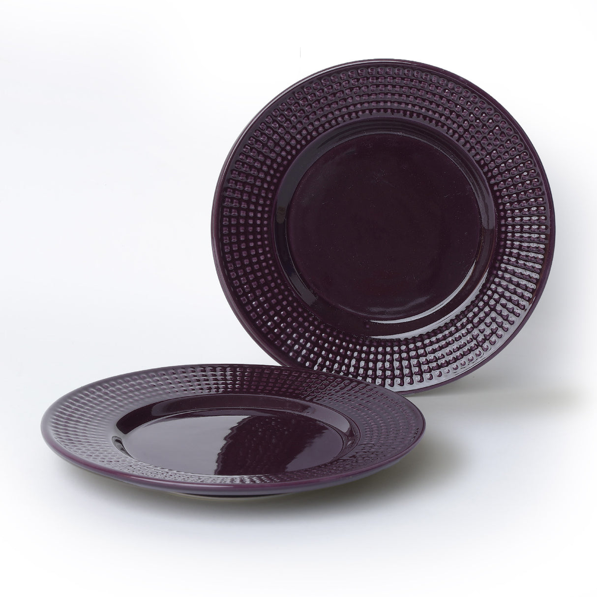 Deep purple Classic Ceramic Dinner Plate set of 2 
