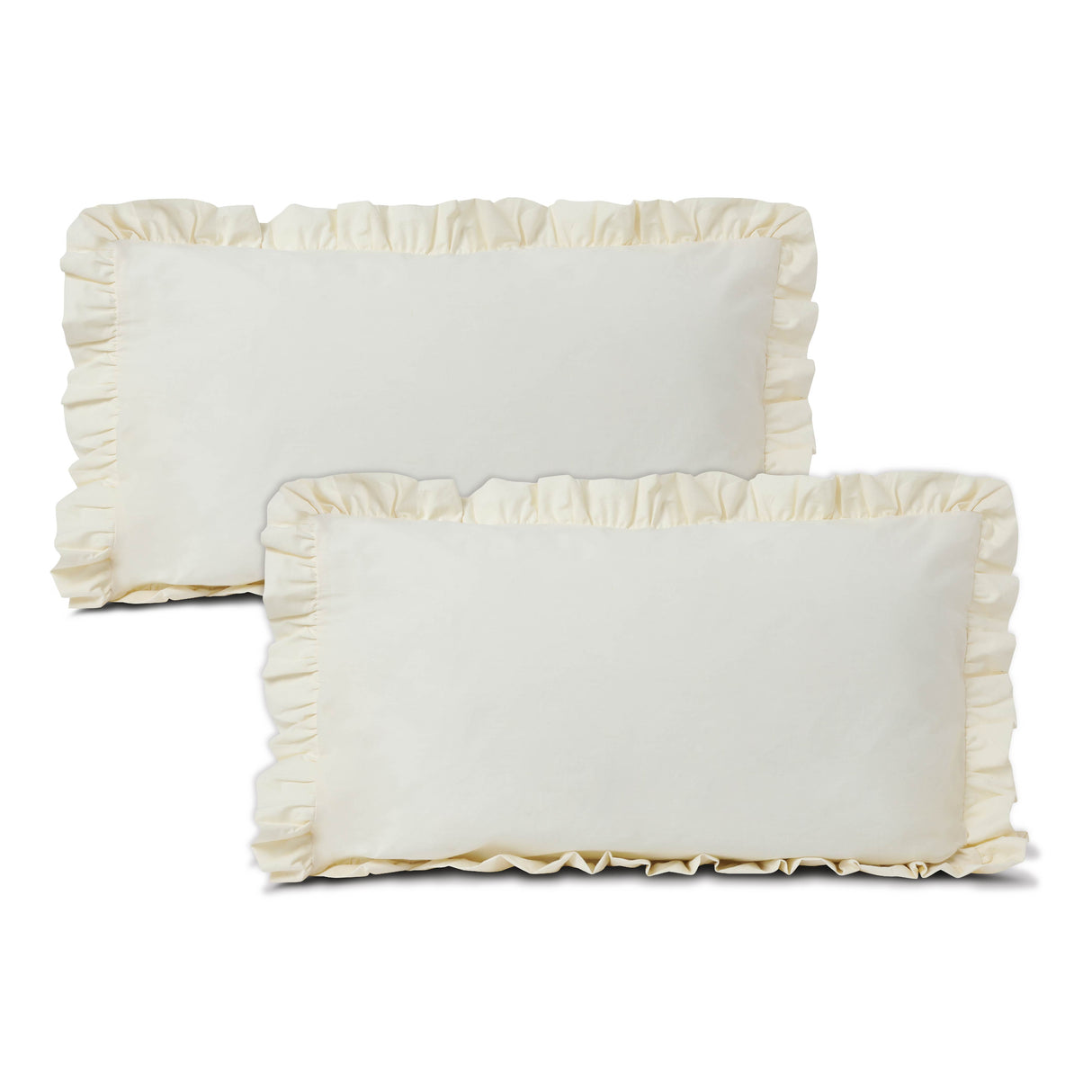 Solid frilled pillow covers