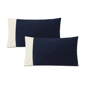 Colour Accent 100% Cotton Bed Pillow Cover | Set of 2