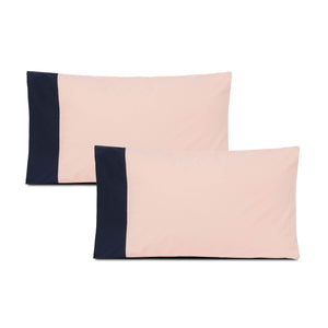 Light pink and dark blue pillow cover