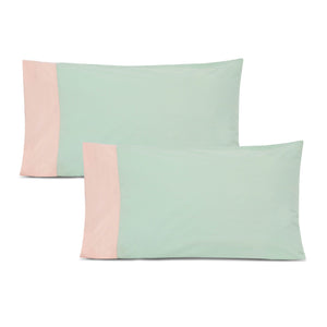 Colour Accent 100% Cotton Bed Pillow Cover | Set of 2