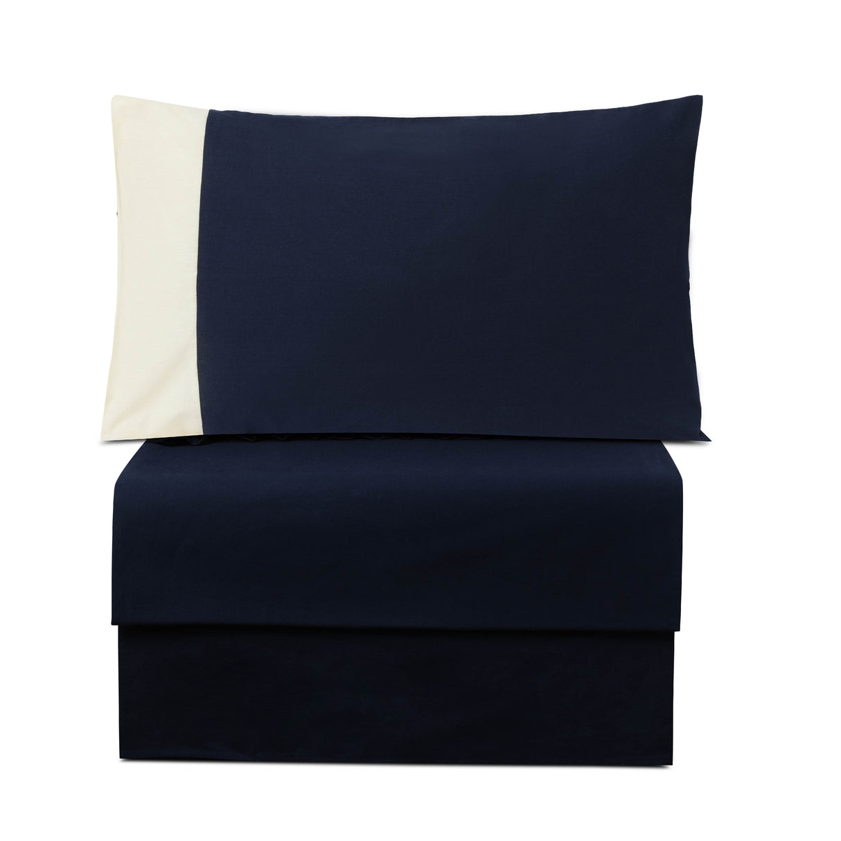 Dark blue bedsheet set with colour accent pillow cover