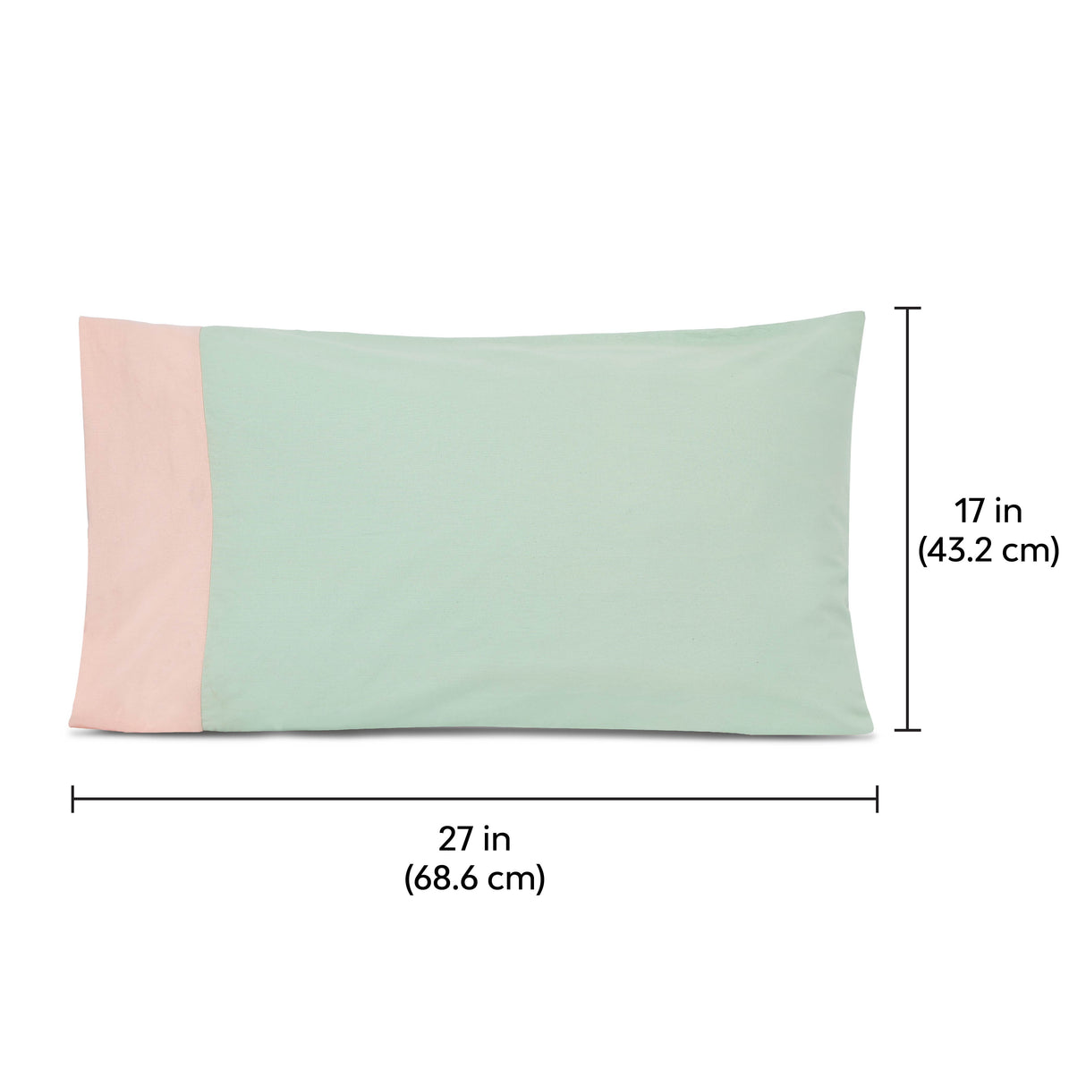 Pink and pista pillow cover dimensions