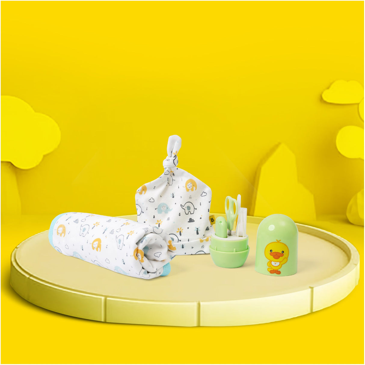 New Baby Gift Set- Baby Blanket, Cap and Nail Care Kit