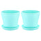 Blue coloured plastic flower pots set of 2 