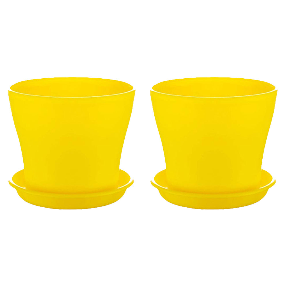 Coloured Plastic Flower Pots | Set of 2