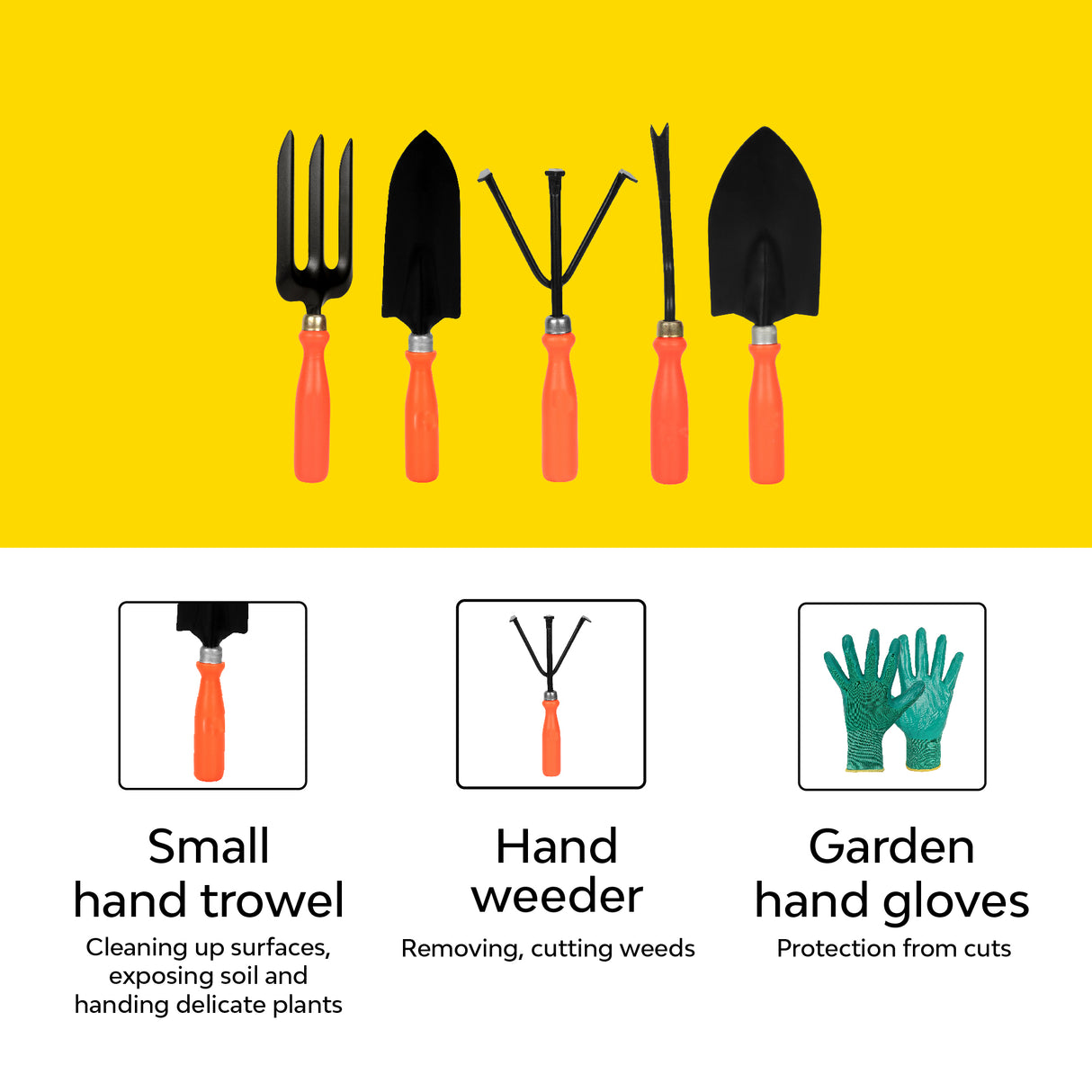 Home garden tools with gloves