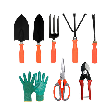 Gloves scissors and other garden tools