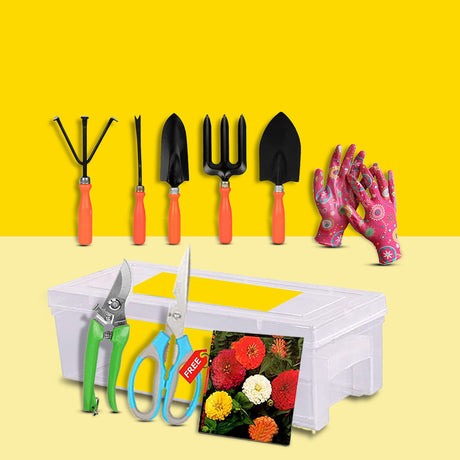10pc garden tool kit with gloves and seeds