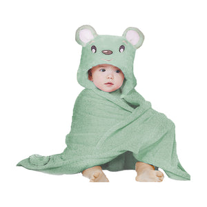 Green Fleece Baby Blanket with Hood
