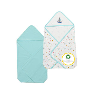 Hooded Cotton Baby Blanket | Set of 2
