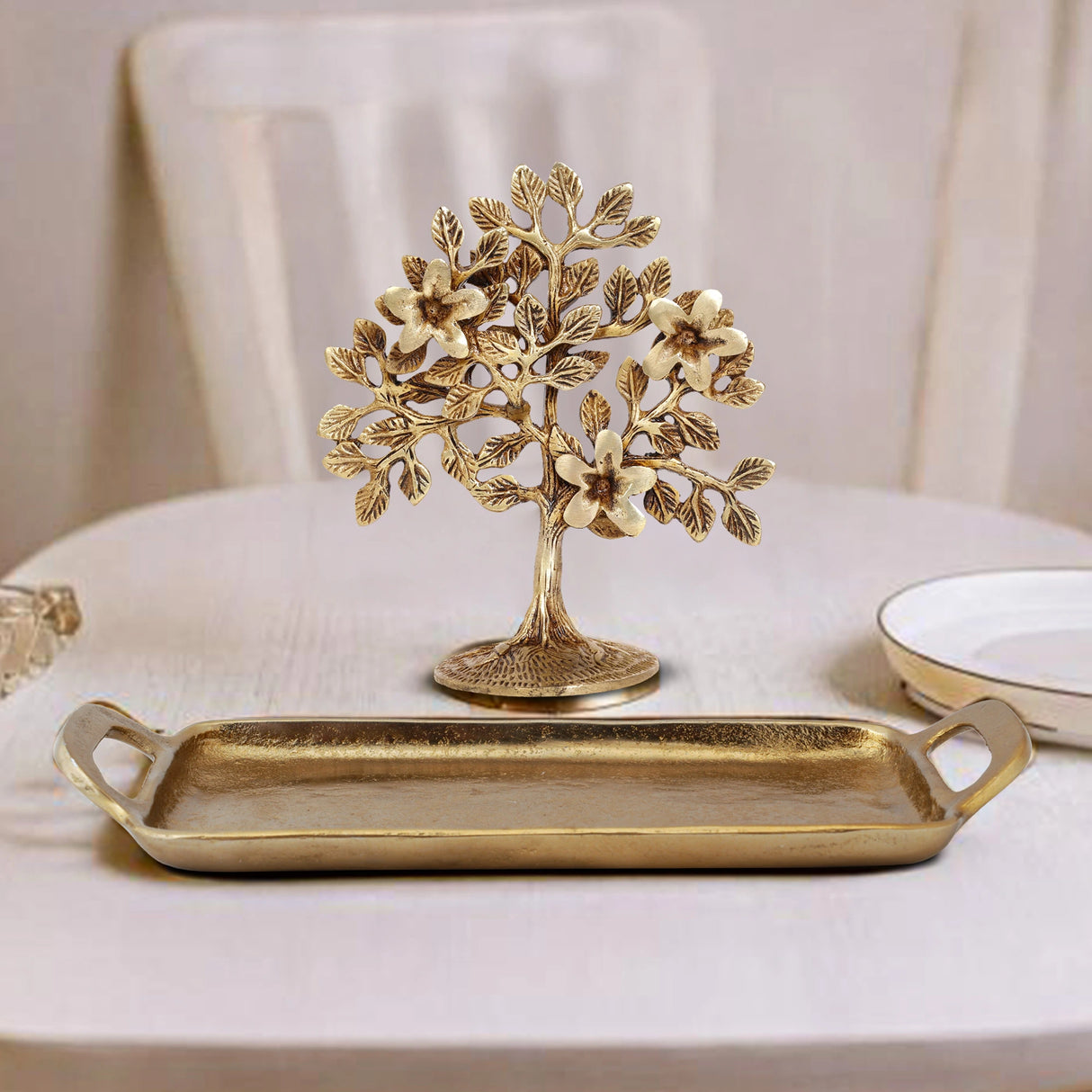 Sacred Roots | Small Metal Tray and Brass Tree of Life