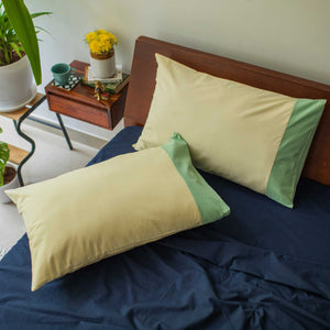 Colour Accent 100% Cotton Bed Pillow Cover | Set of 2