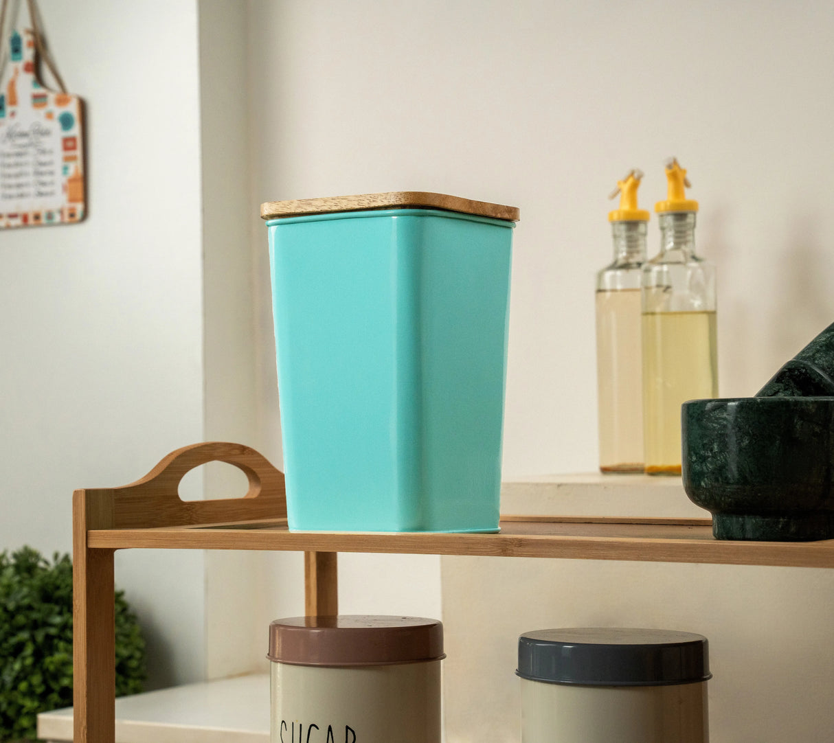 Square Metal Storage Jar