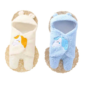 3-in-1 Fleece Unicorn Hooded Wrap with Velcro Lock | Set of 2