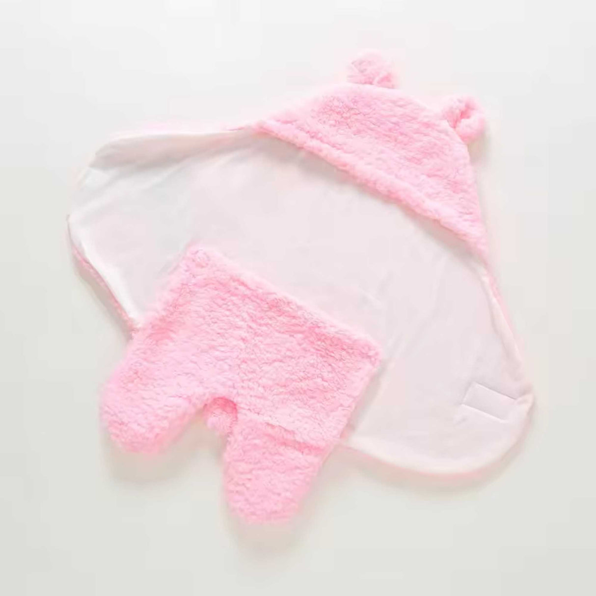 soft pink baby blanket with velcro lock