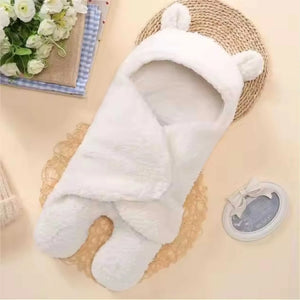 3-in-1 Plain Hooded Baby Blanket Wrapper with Velcro lock