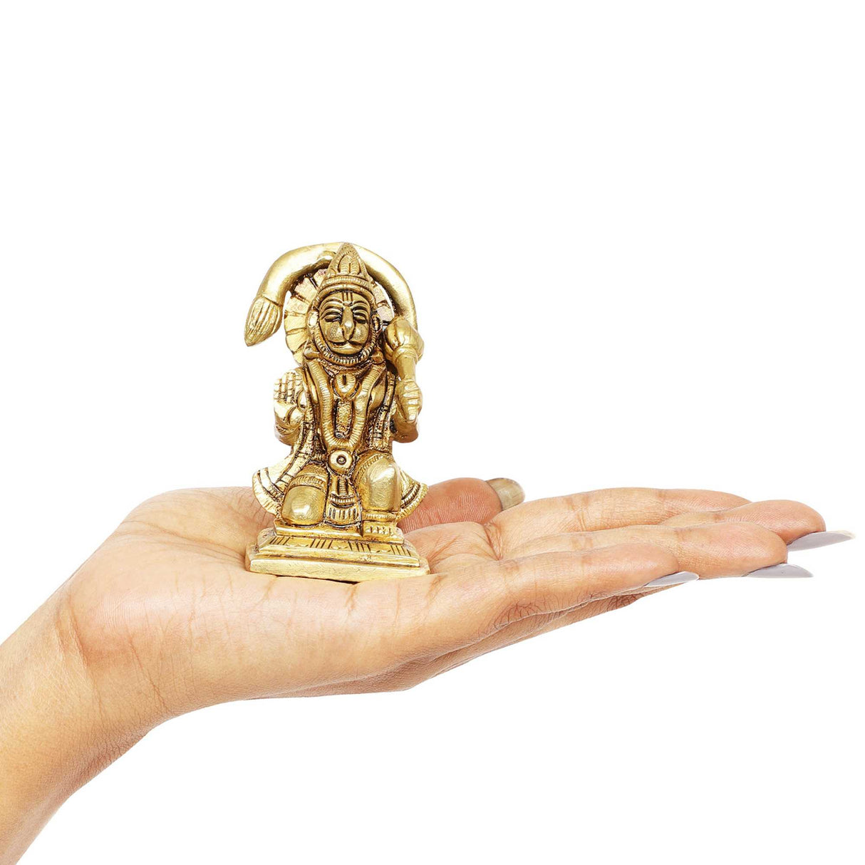 Veera Hanuman Brass Idol | 100% Pure Brass | Antique Finish