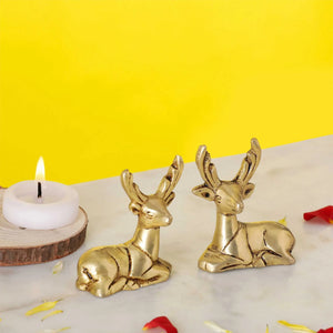 Lucky Antlers |  Small Metal Tray and Brass Deer