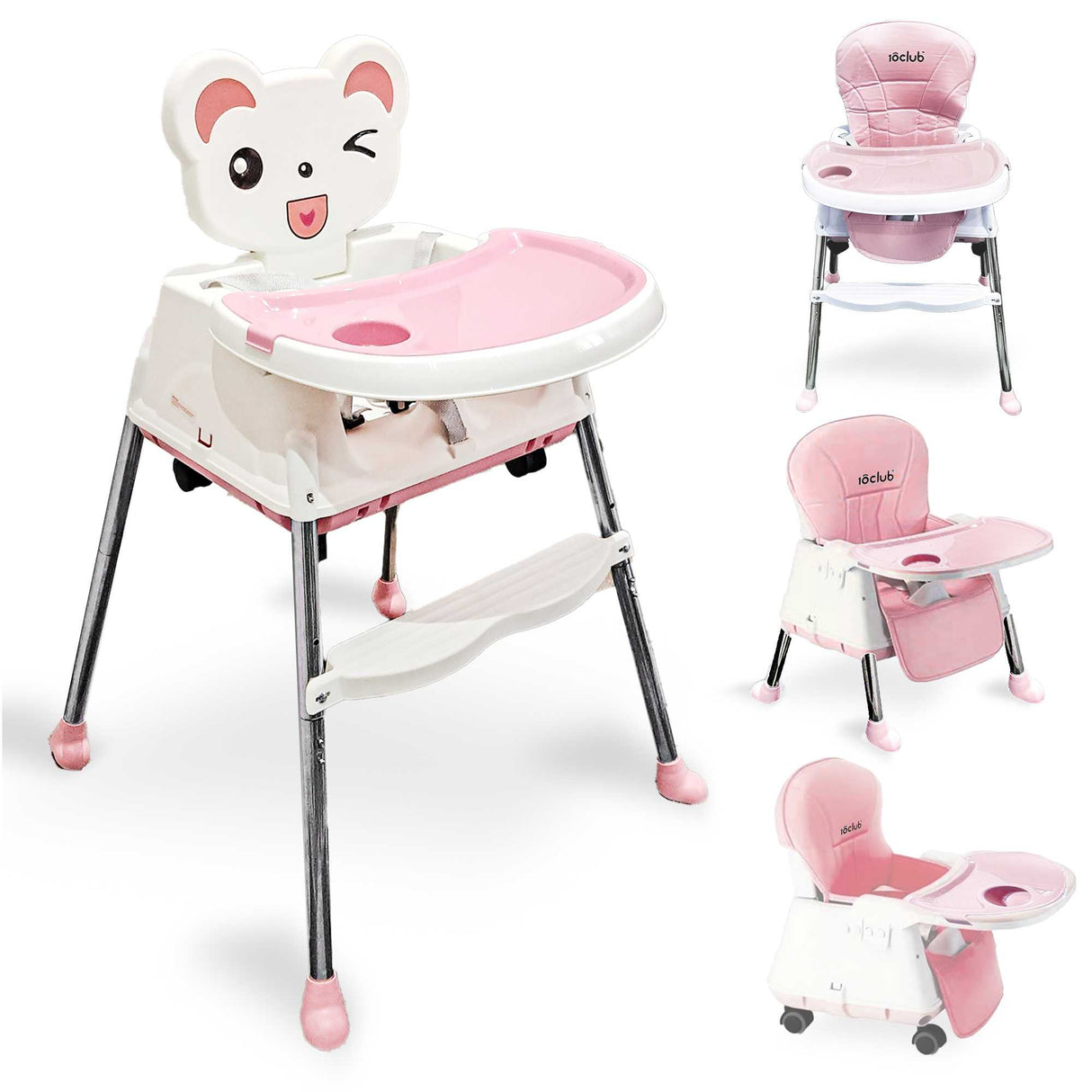 Pink baby high chair