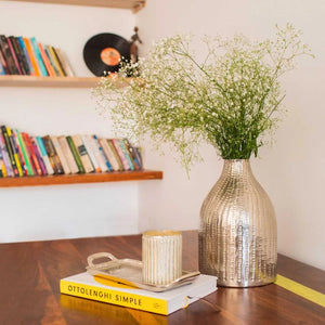 Hammered Line Metal Vase