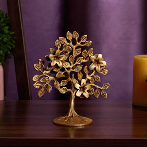 Tree of Life Sculpture | 100% Pure Brass | Yellow Antique Finish