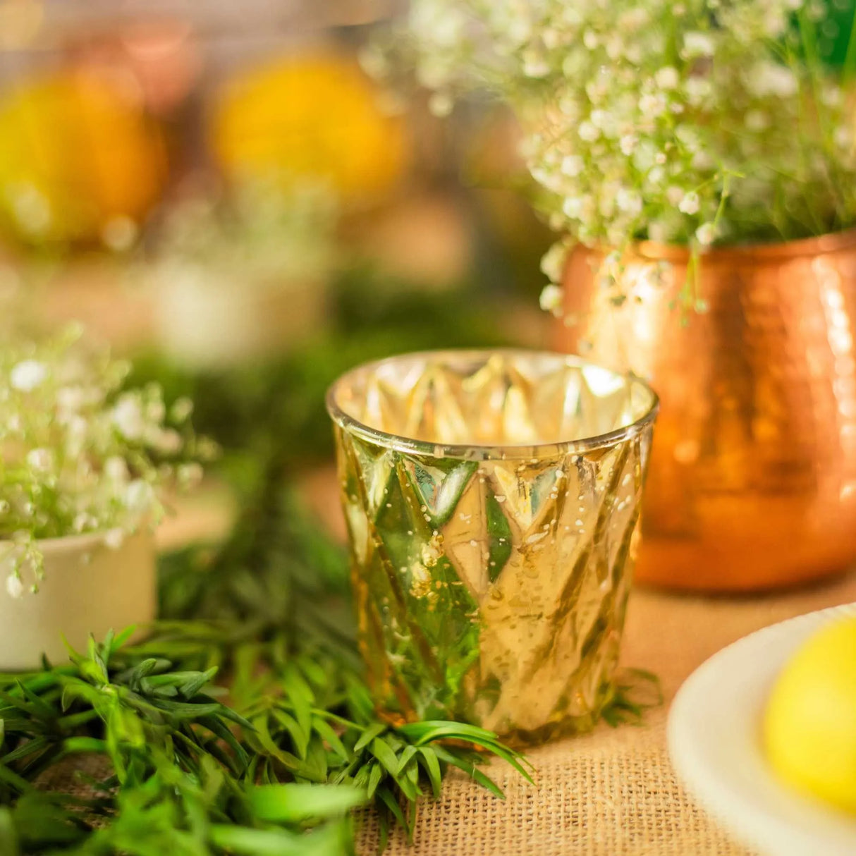 Gilded Diamond Glass Candle