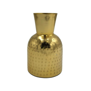 Gold hammered metal vase