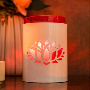 Lotus Cut Metal Glass Votive