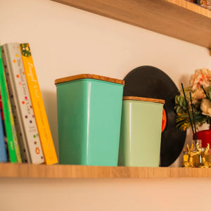 Square Metal Storage Jar