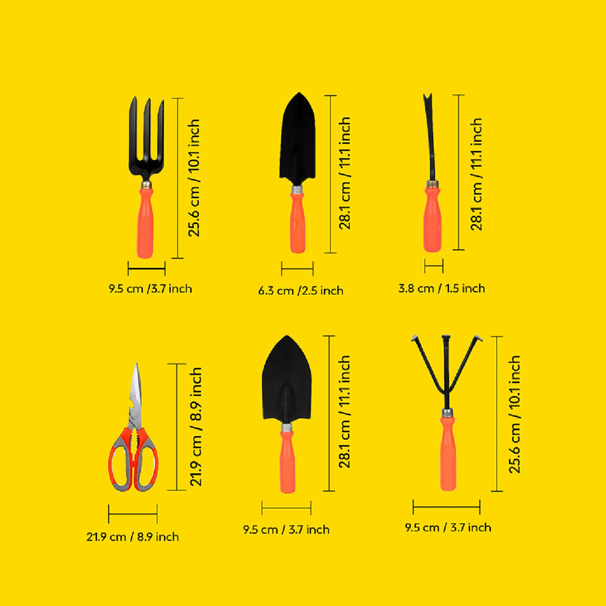 Garden tools with size 