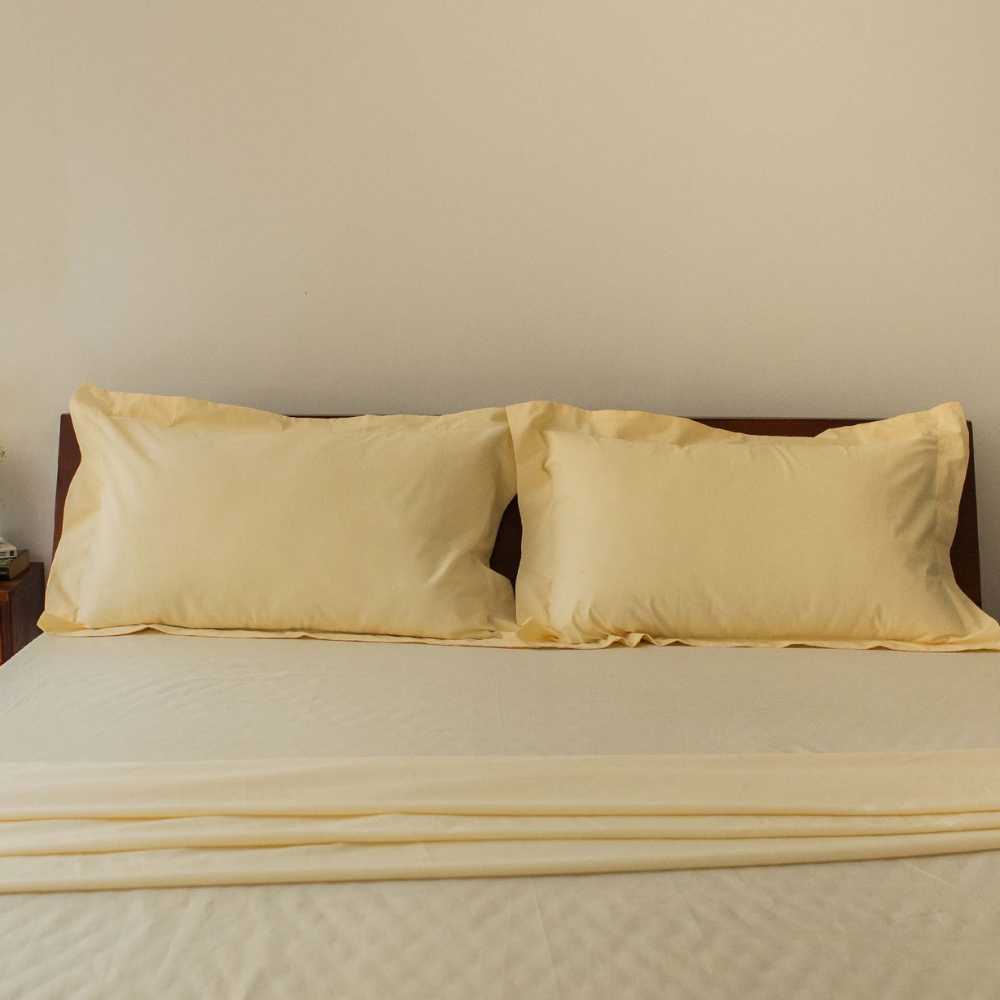 cotton pillow cover set in beige