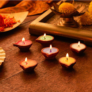 Colourful Wax Clay Diyas