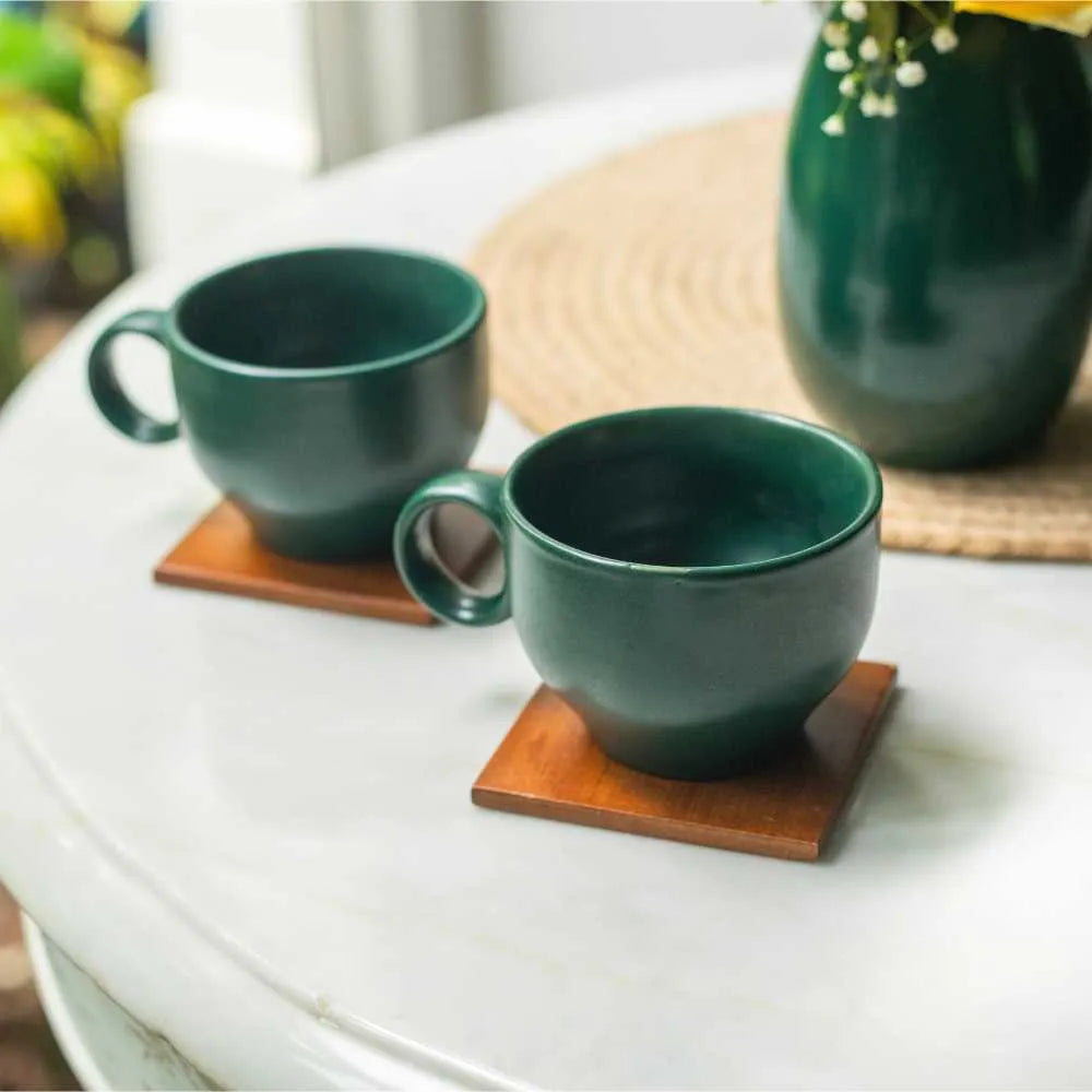 Ring Handle Ceramic Cup  | Set of 2