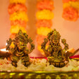 Festive Ganesh and Lakshmi brass idols